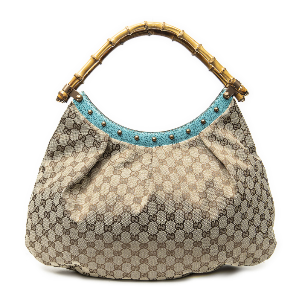 Gucci Large Studded Bamboo Hobo